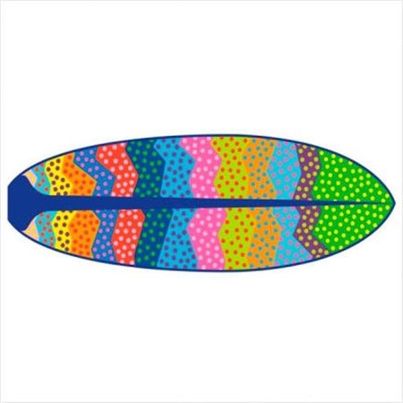 LA RUG, FUN RUGS LA Rug ST-26 1647 Surf Time Wavy Ocean- Multi-Color ST-26 1647